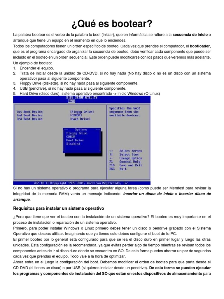 máximo Discrepancia productos quimicos Qué Es Bootear | PDF | Arranque | Memoria USB