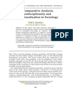 On Comparative, Interdisciplinary and Internationalization in Sociology