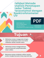 Validasi Metode Analisis Penetapan Kadar Parasetamol Dengan Spektrofotometer UV