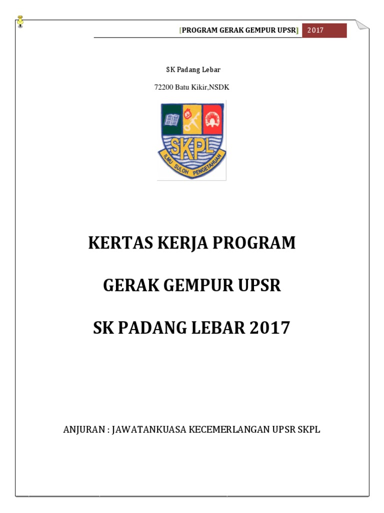 Program Gerak Gempur Upsr 2017