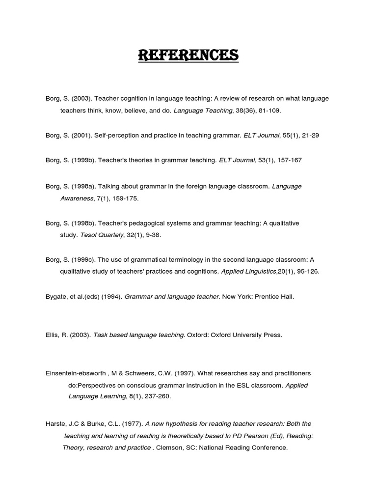 REFERENCES.docx English As A Second Or Foreign Language Language Education