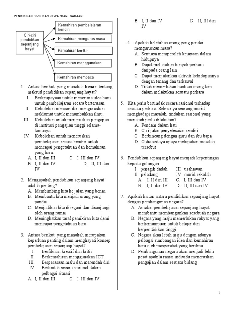 SOALAN PENDIDIKAN SIVIK TINGKATAN 5