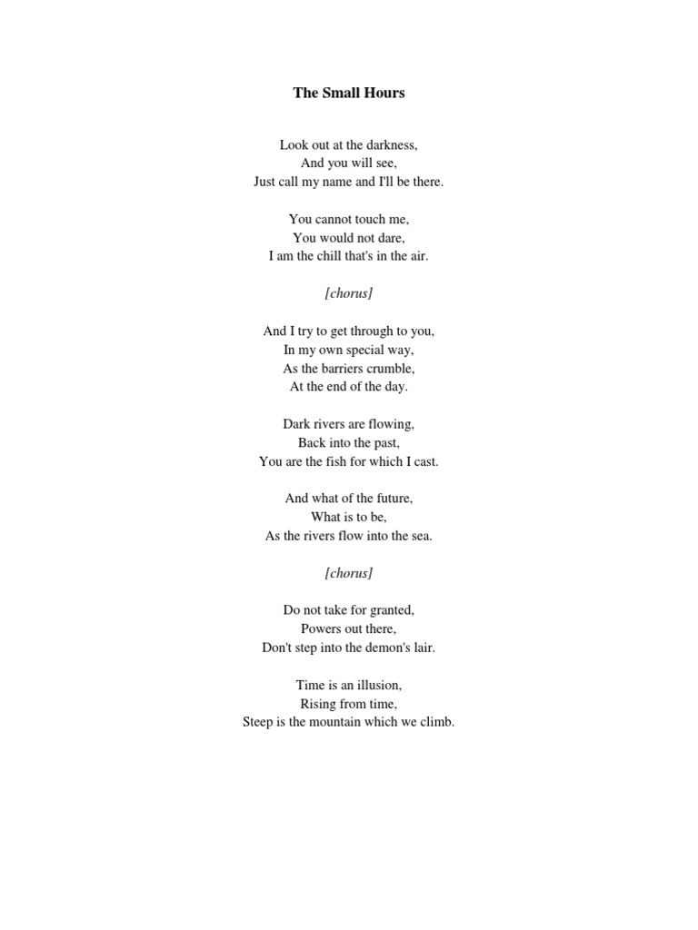 The Small Hours | PDF | Poetry