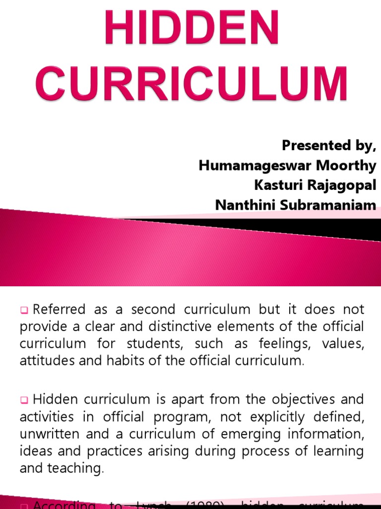Hidden Curriculum PDF