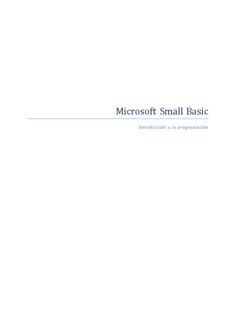 Introduccion A Small Basic PDF | PDF | Básico | Programación de ...