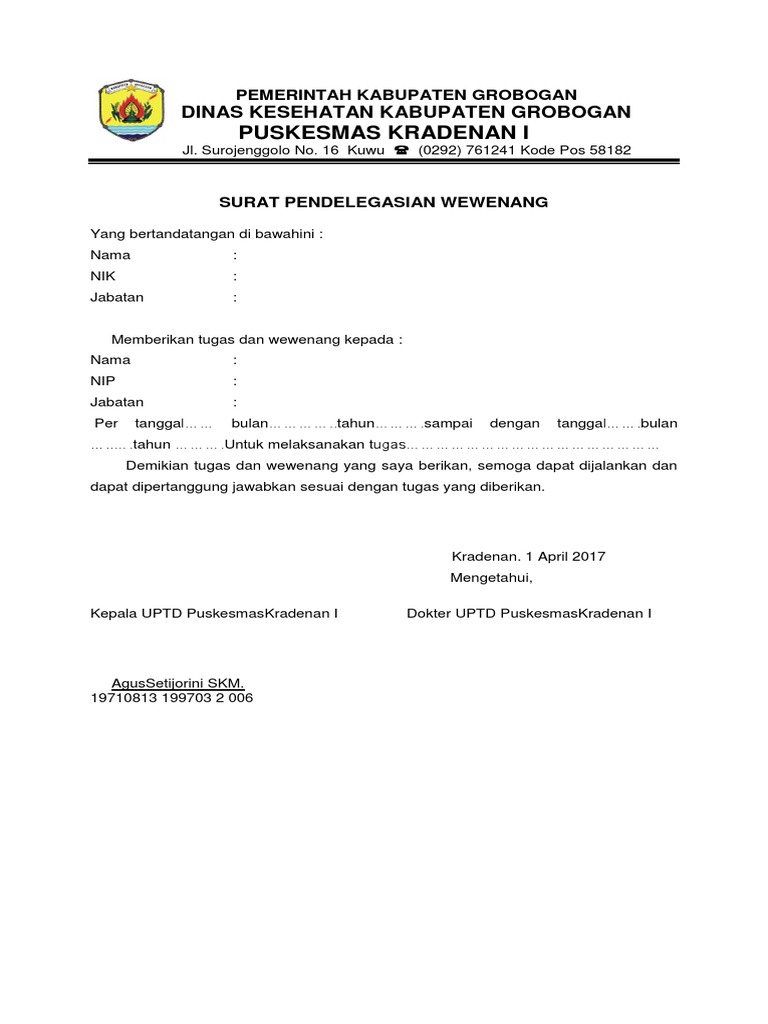 Contoh Surat Pelimpahan Tugas Dokter Ke Perawat Aishia Web