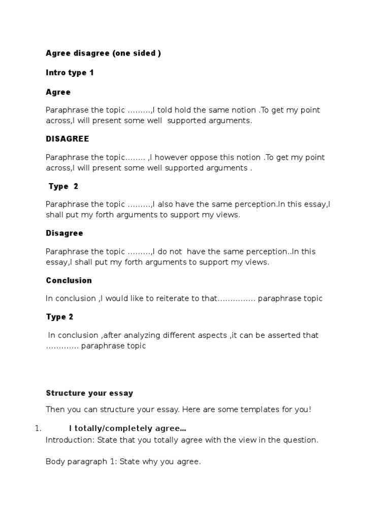 Agree/Disagree Essay Structure Guide | PDF | Epistemology