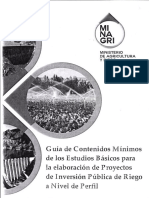 01 Guia de Contenidos Minimos de Los Estudios Basicos para La Elaboracion de Proyectos de Inversion Publica de Riego A Nivel D Eperfil