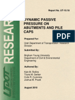 Dynamic Passive Pressure On Abutments and Pile Caps