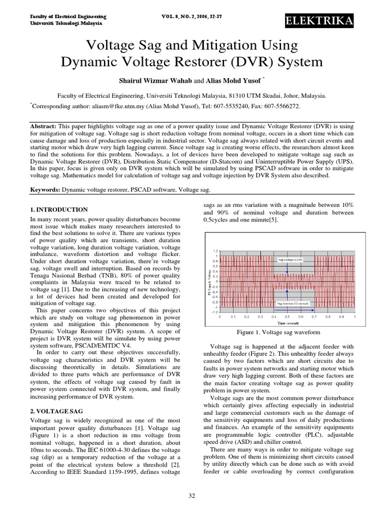 Voltage Sag Mitigation via DVR System | PDF | Power Inverter | Electricity