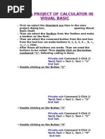Download Make a Project of Calculator in Visual Basic by CHITRA MINI SN3552355 doc pdf