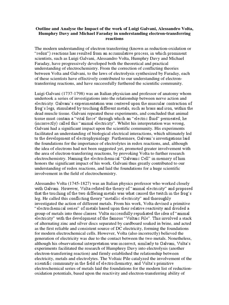 History of Electrochemistry PDF Electrochemistry Ion