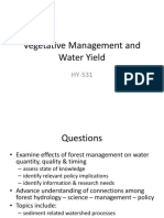 Vegetative Management and Water Yield