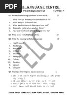 Spoken English Test 15