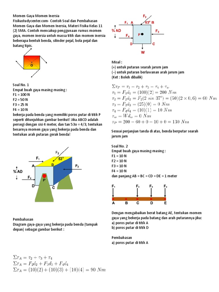 Revisi Terbaru Contoh Soal Momen Inersia Fisika Study Center - Unduh