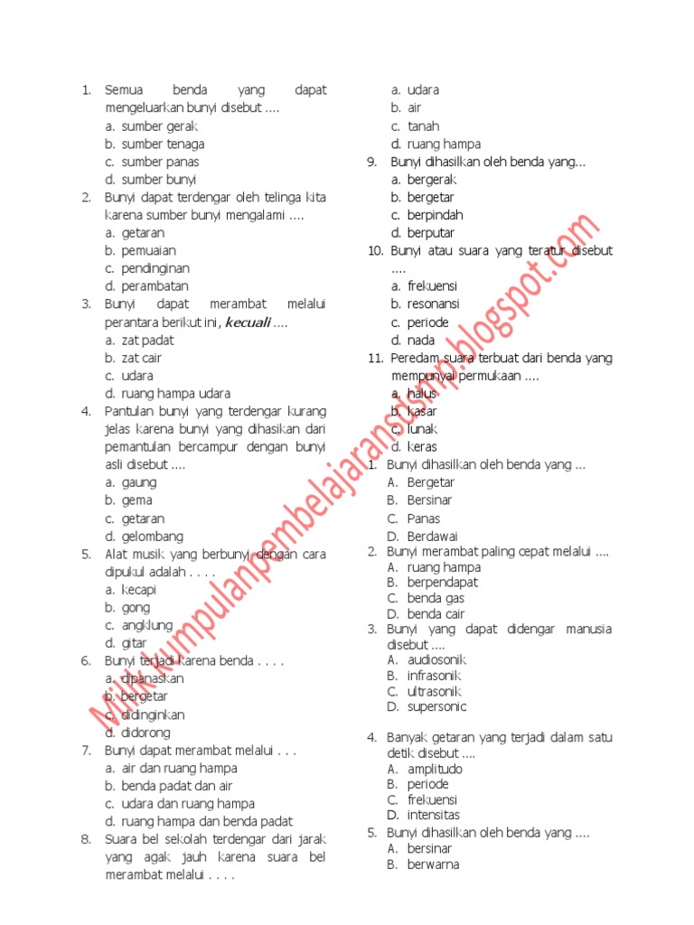 Bunyi Atau Suara Yang Teratur Disebut Berbagai Suara