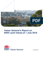 Valuer Generals Report On NSW Land Values at 1 July 2016