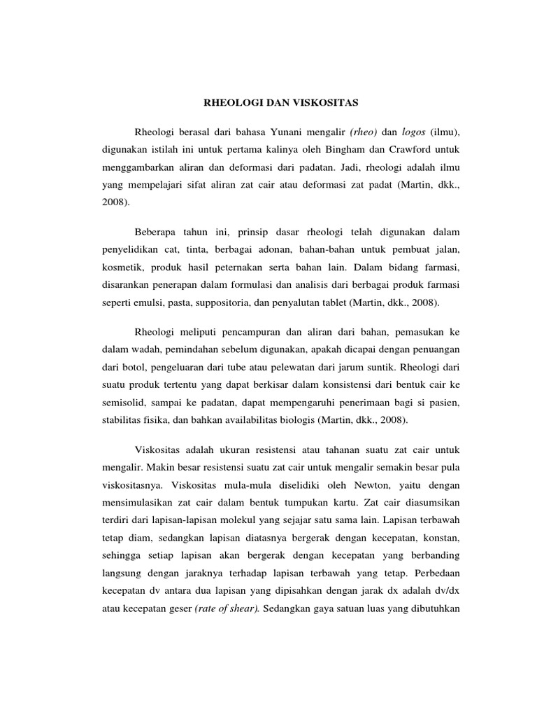 Rheologi Dan Viskositas Makalah