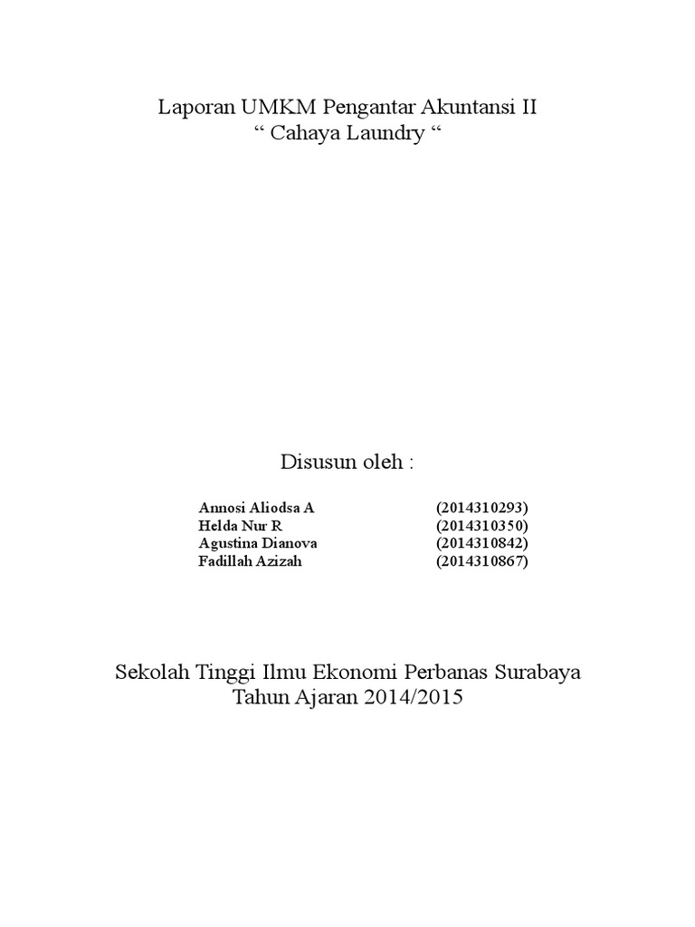 Makalah Laporan Umkm Pengantar Akuntansi Ii