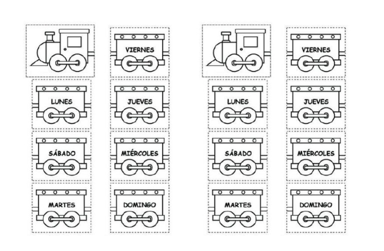 Resultado de imagen de días de la semana tren