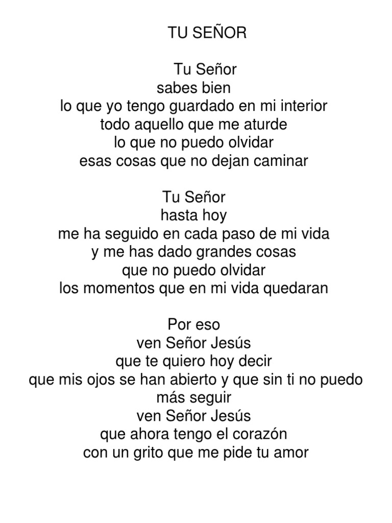 Canciones de Misa Letra | PDF | Cristo (título) | Religión y creencia