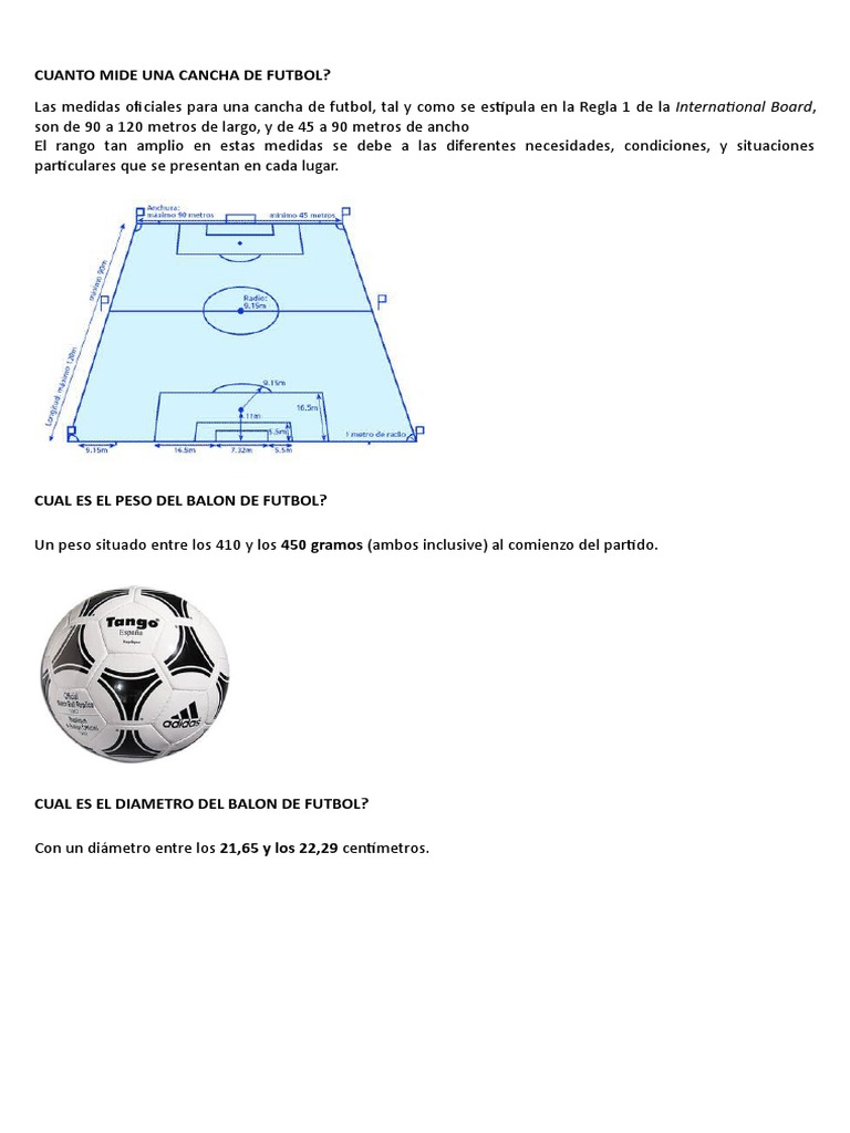 Cuanto Mide Una Cancha de Futbol | PDF