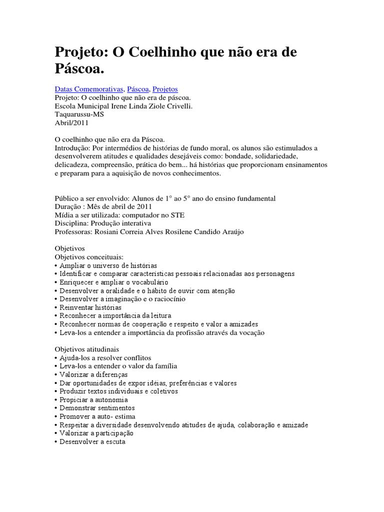 História o coelho que não era da páscoa em pdf Livro O Coelhinho Que Nao Era De Pascoa Resenha Sacada De Mae