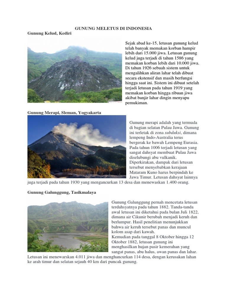 Gunung Meletus Di Indonesia