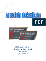 Job Description and Specification