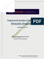 Programa de Estudio y Práctica de Dirección Orquestal - Modalidad Intensivo