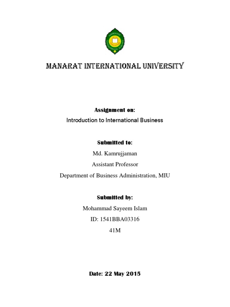 assignment front page format handwritten