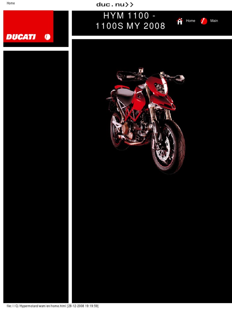 Ducati Hypermotard 1100 1100s 2008-2009 (English) PDF | Transmission ( Mechanics) | Clutch