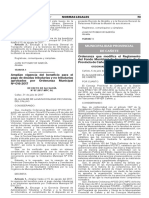 Ordenanza Que Modifica El Reglamento Del Fondo Municipal de Inversiones de La Provincia de Cañete / FINVER - CAÑETE