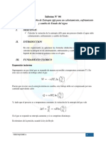 ΔS para calentamiento, enfriamiento y cambio de estado del agua