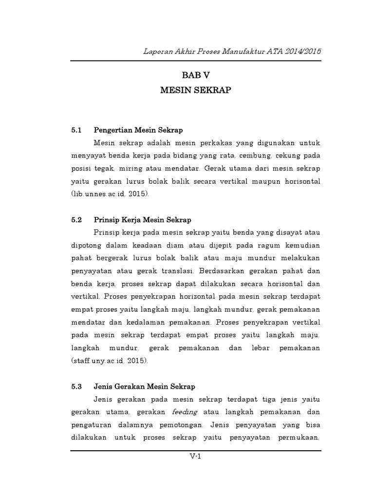 Mesin Sekrap: Prinsip dan Jenisnya | PDF | Teknologi & Rekayasa