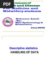 Descriptive Statistics For Medical Studnets 2016 - 2