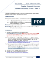 NR439 W5 Reading Research Literature Guidelines