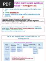 ISTQB ATA (Advanced Test Analyst) Certification Exam Practice Questions For Testing Process