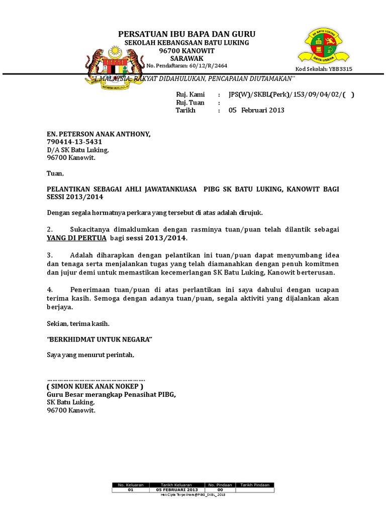 Contoh Surat Perlantikan Ajk Pdf