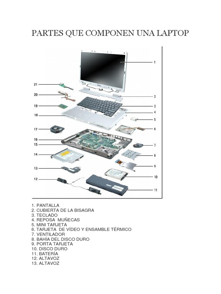 Partes Que Componen Una Laptop | PDF | Ordenador portátil | Hardware de ...