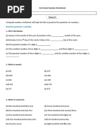 3rd Grade Number Worksheet