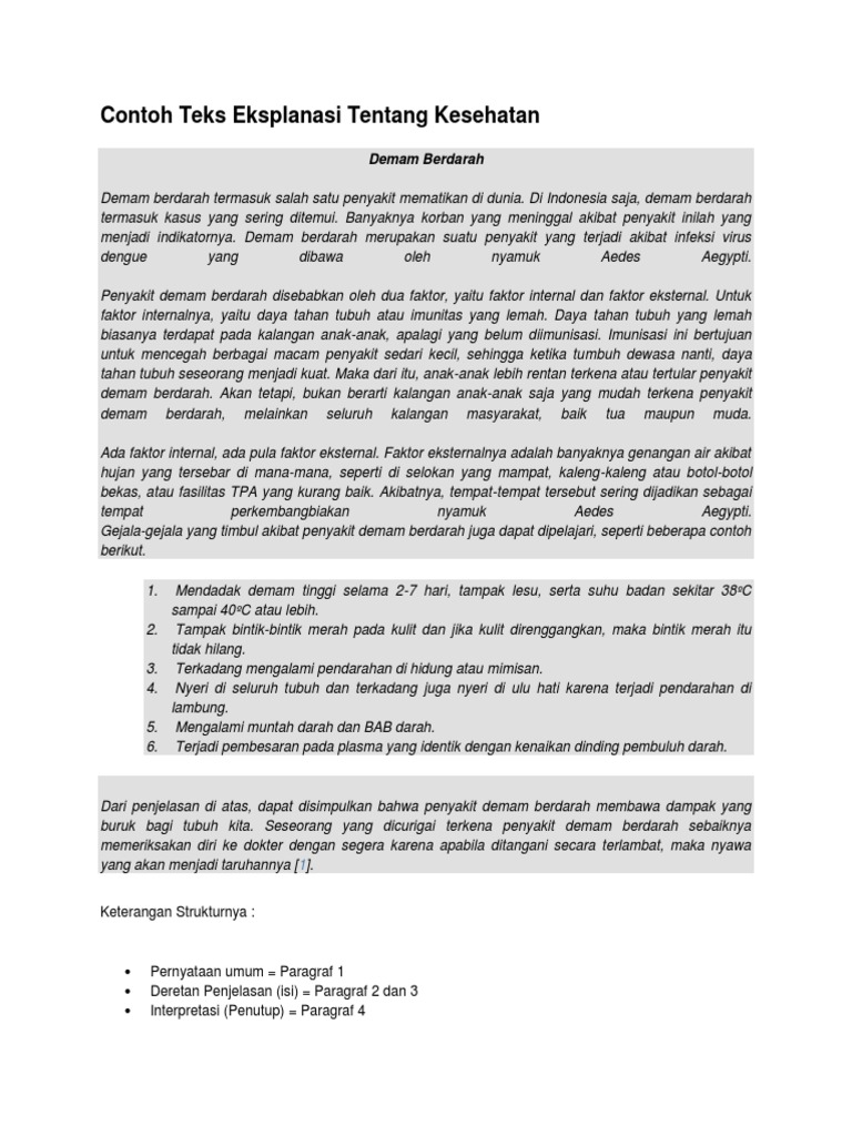 Contoh Teks Eksplanasi Tentang Kesehatan