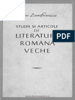 Studii Şi Articole Zamfirescu Dan