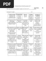 Skit Presentation Evaluation Form