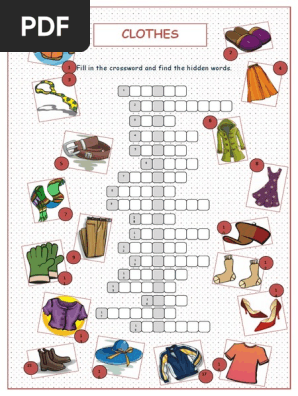 33610 Clothes Crossword Puzzle Cultural Trends Clothing