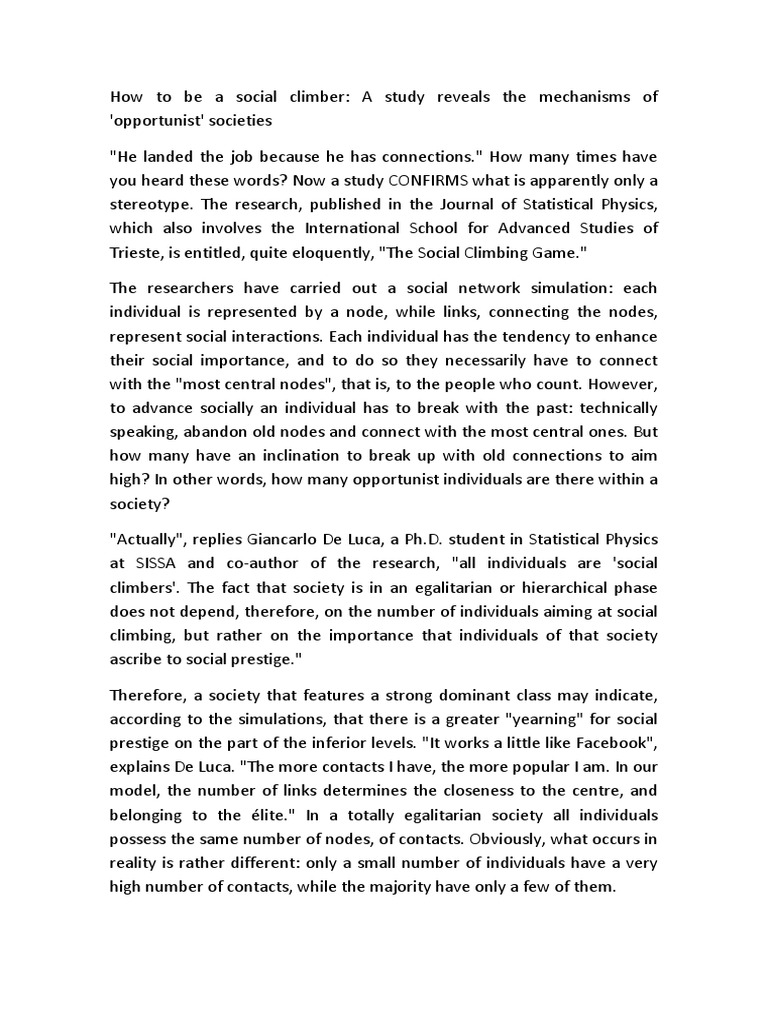 How To Be A Social Climber Hierarchy Social Psychology
