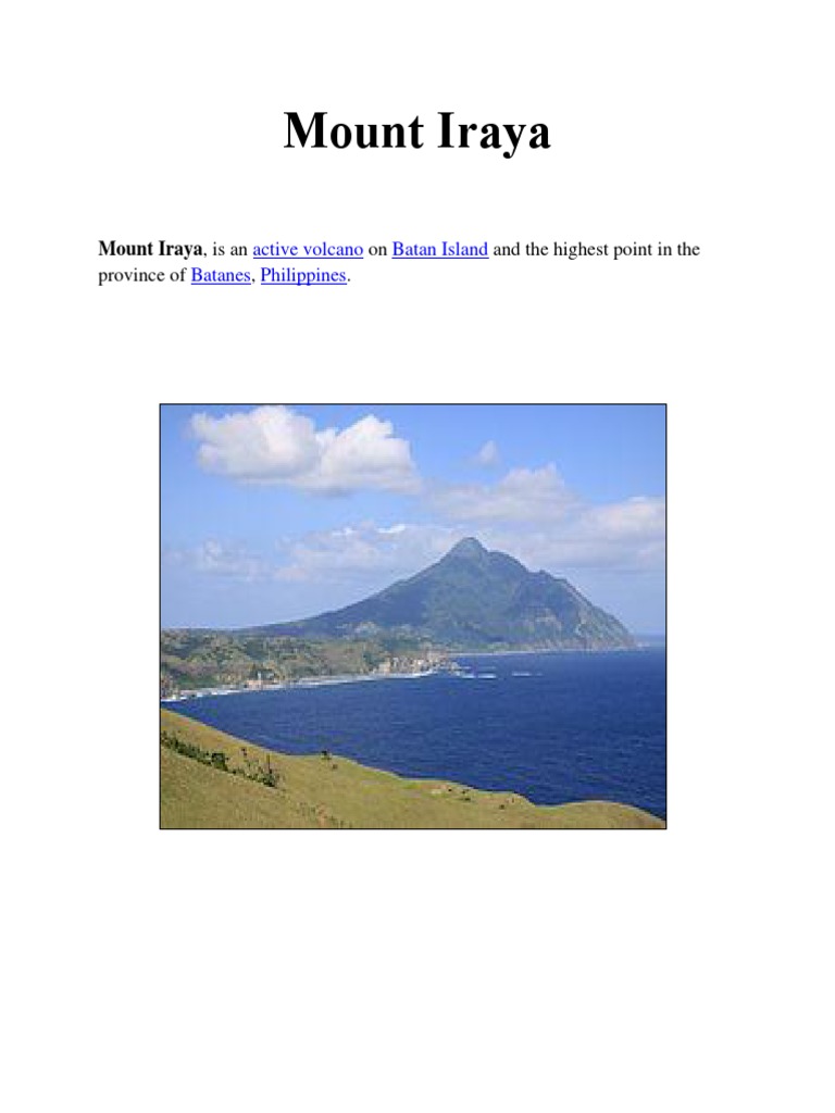 Mount Iraya Active Volcano Batan Island Batanes Philippines PDF