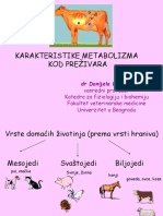 Karakteristike Metabolizma Prezivara 2014