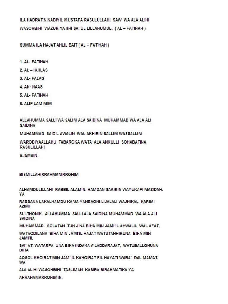 Contoh doa selamat, majlis