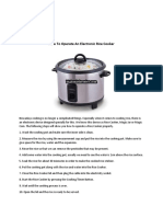 Jamalia 24/XI MIA 4: How To Operate An Electronic Rice Cooker